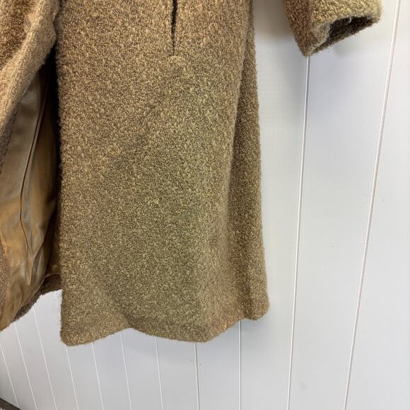 Vintage Hockanum Serena Retro Glam Fur Neck Coat Size L Classic Old Hollywood - Picture 10 of 10